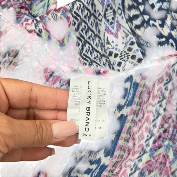 Lucky Brand Womens Sheer Kimono Cardigan W/ Tassels Multicolor Small Polyester - Picture 10 of 11